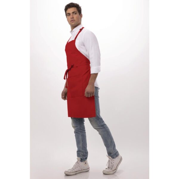 Chef Works halterschort rood - Afbeelding 4