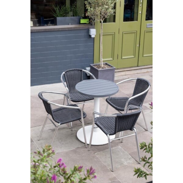 Bolero Aluminium Rond Tafelblad Donkergrijs 580mm - Afbeelding 7