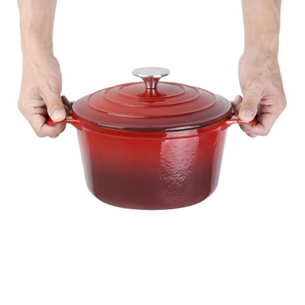 Vogue ronde inductie braadpan rood 3,2L - Afbeelding 2