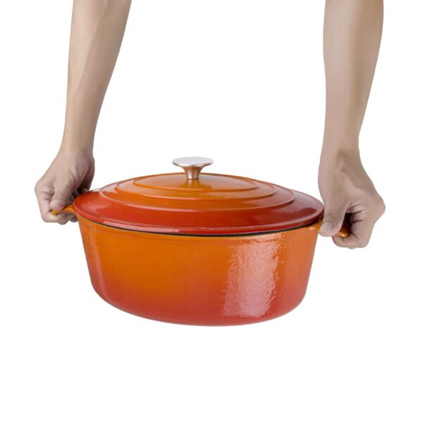 Vogue ovale inductie braadpan oranje 6L - Afbeelding 2