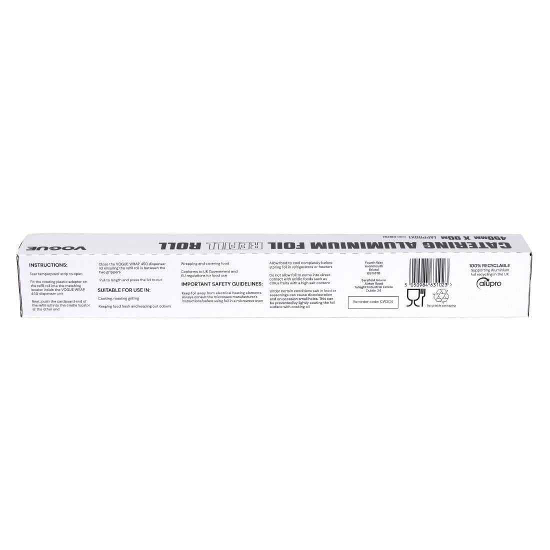 Aluminiumfolie navulling voor Vogue Wrap450 dispenser (3 stuks)