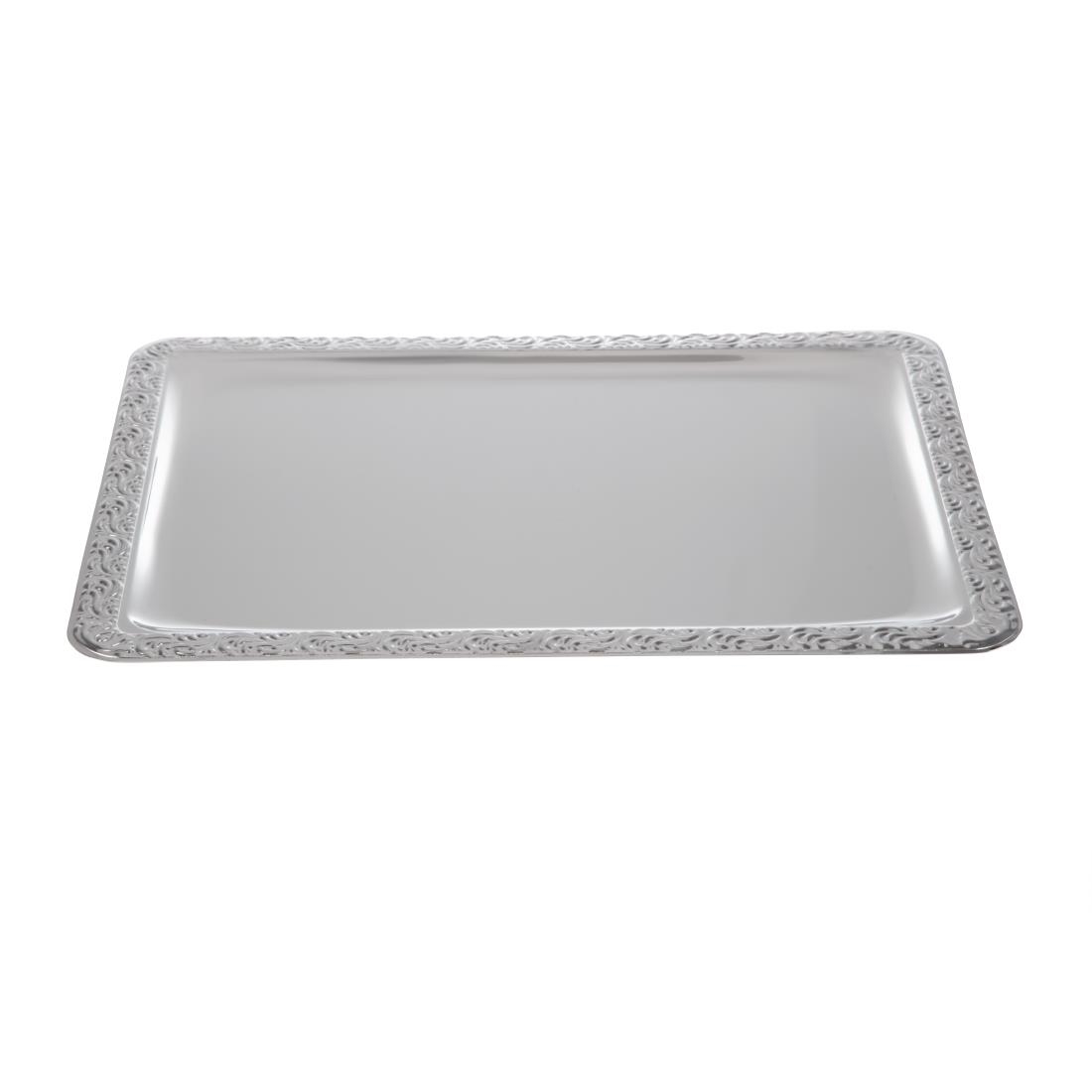 APS RVS serveerschaal met versierde rand 42x31cm