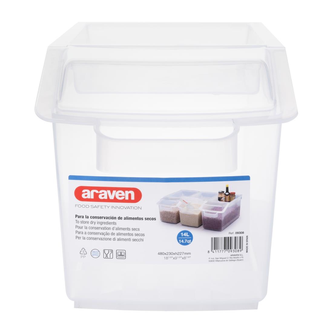 Araven dispenser en ingrediëntenbak 14Ltr