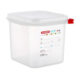 Araven GN 1/6 voedselbak met deksel 2,6Ltr (4 stuks)