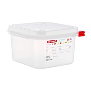Araven GN 1/6 voedseldoos met deksel 1,7Ltr (4 stuks)