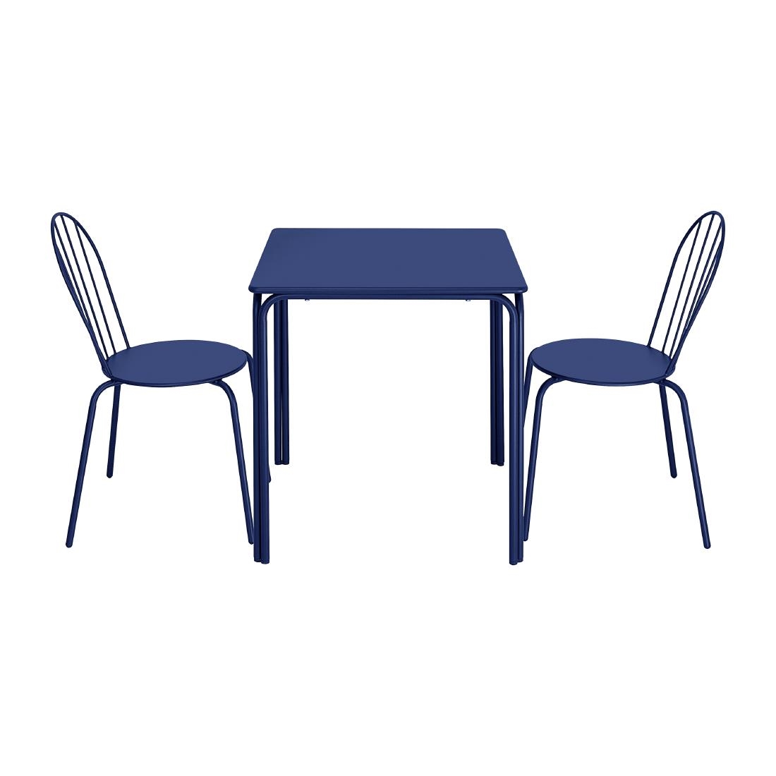 Bolero Adeline Stalen Vierkante Tafel 700mm Donker Blauw