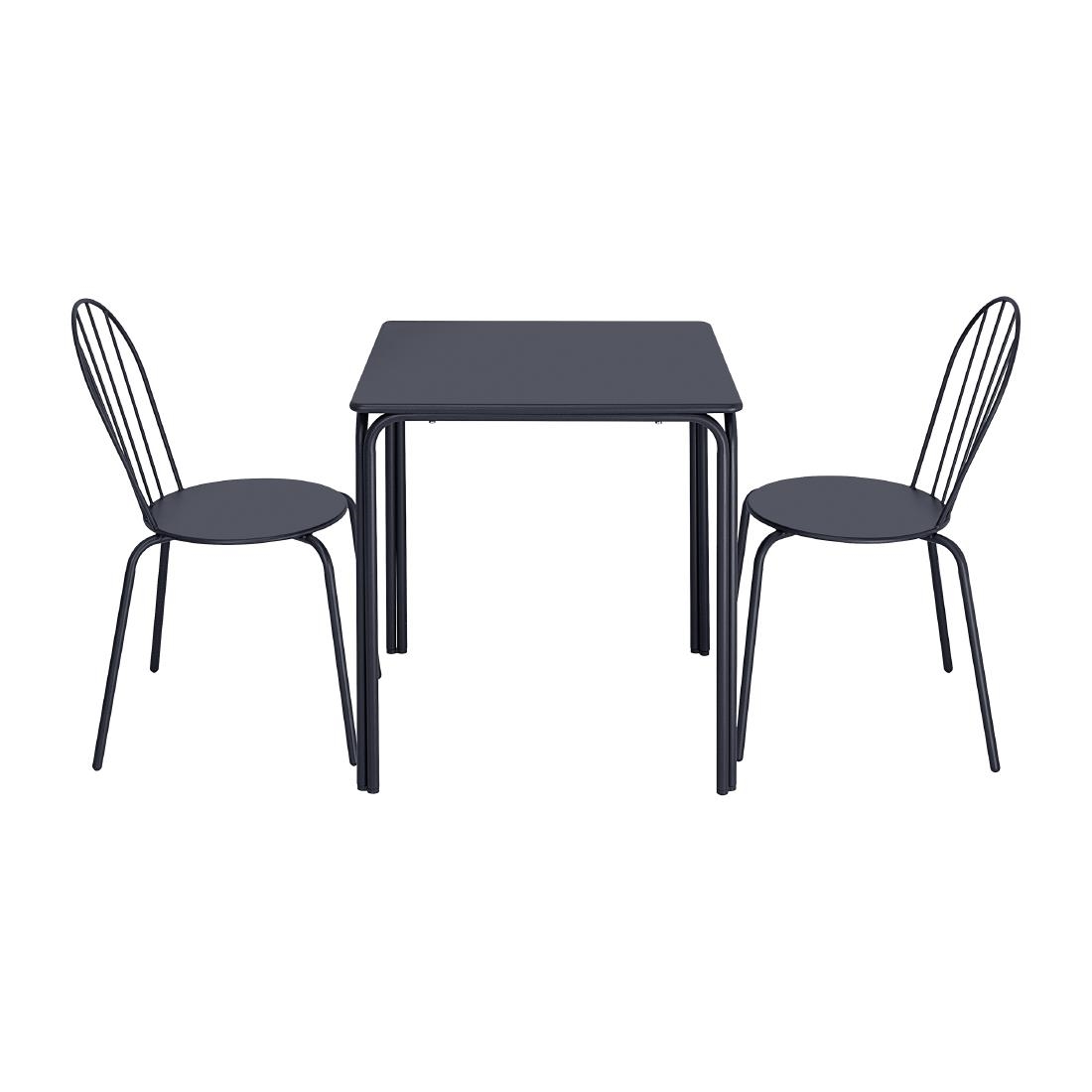 Bolero Adeline Stalen Vierkante Tafel 700mm Leisteen Blauw