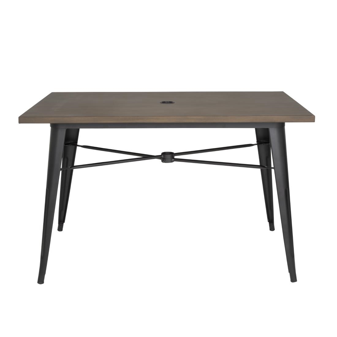 Bolero aluminium outdoor tafel 120x76x76cm donker houtdessin