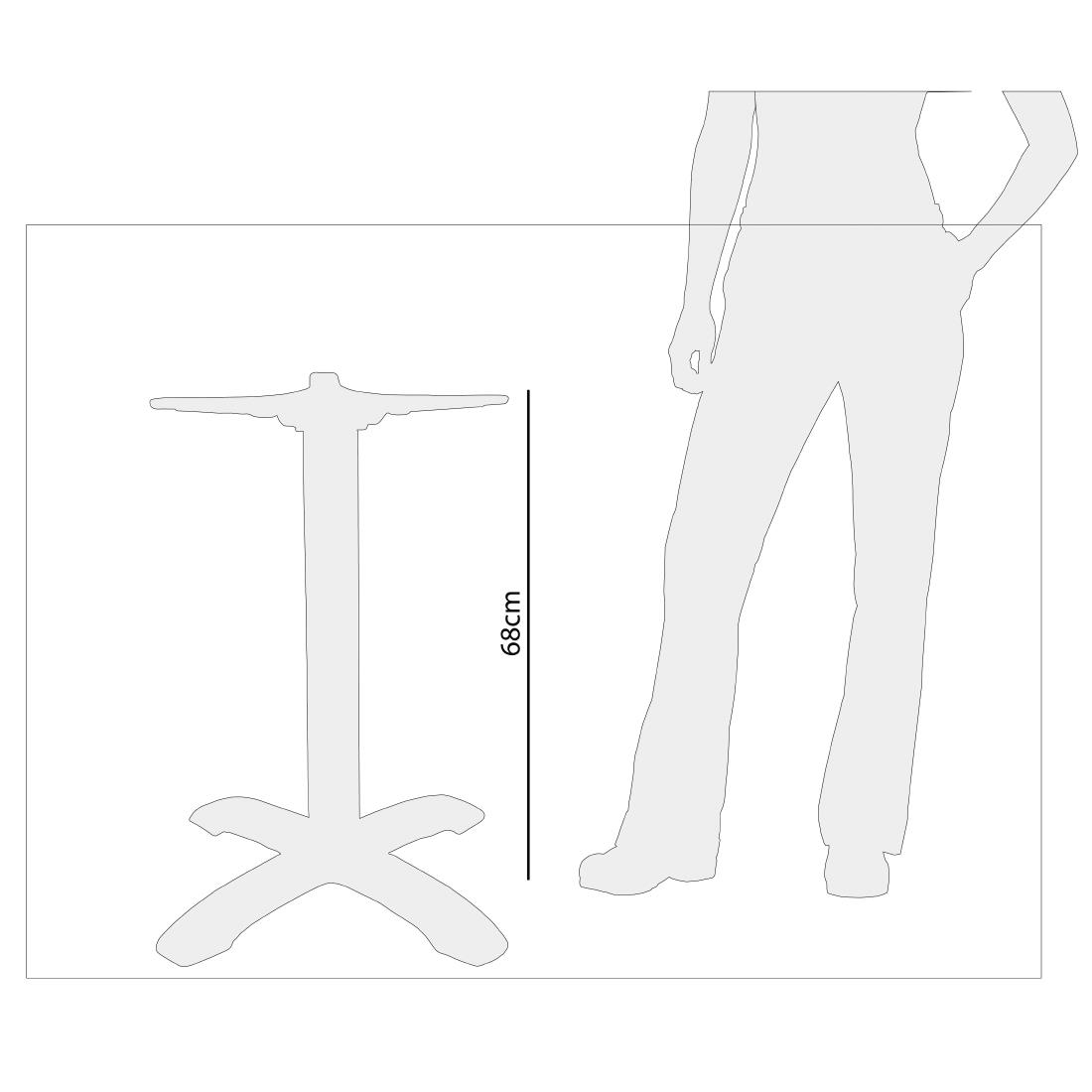 Bolero aluminium tafelpoot 68(h) x 65(b)cm