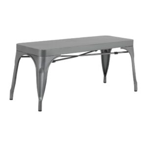 Bolero Bistro Metalen Bank Donkergrijs 1000mm (2 stuks)