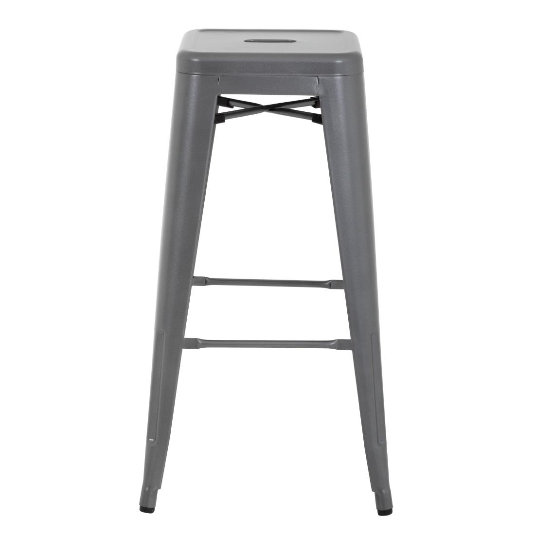 Bolero Bistro stalen barkruk grijs (4 stuks)