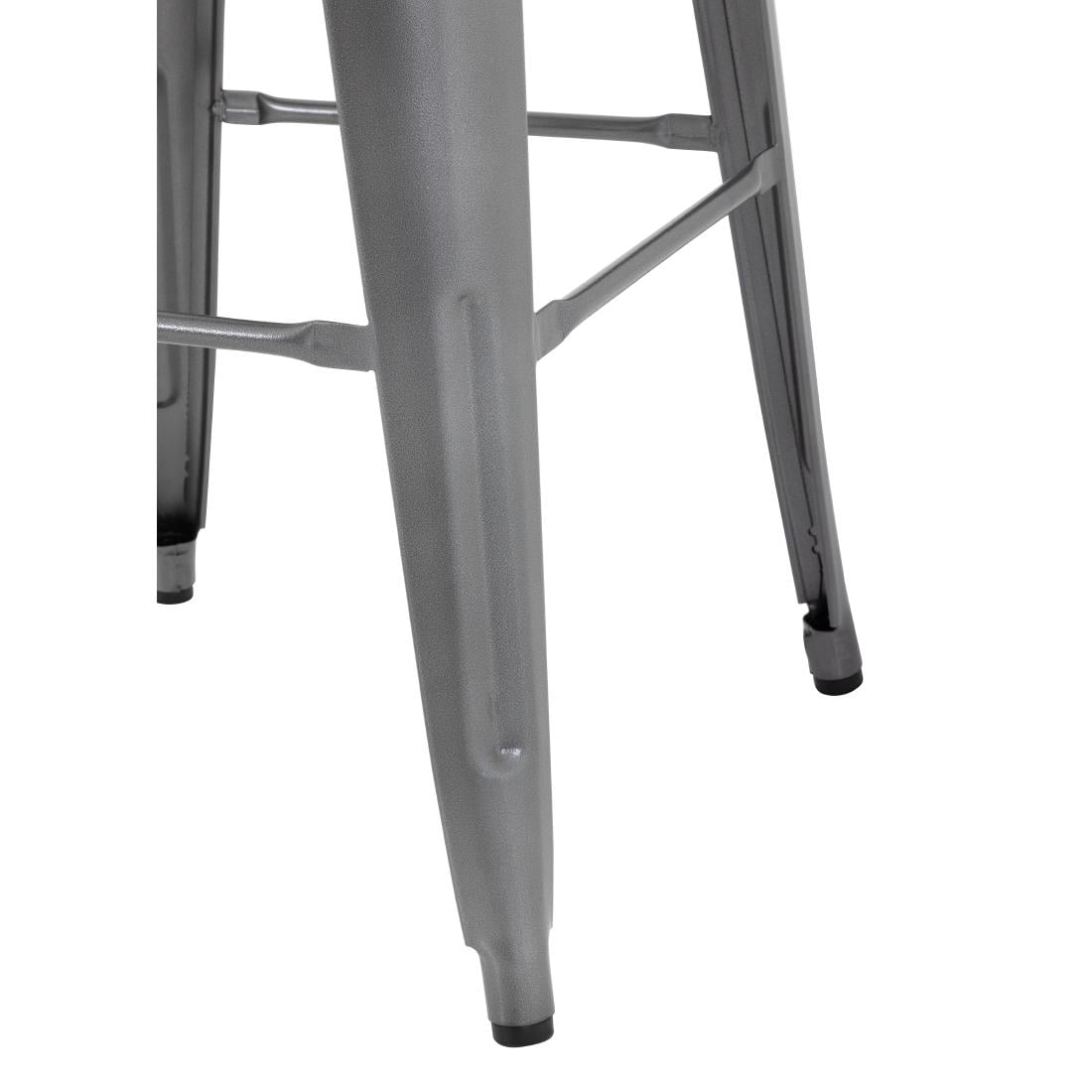 Bolero Bistro stalen barkruk met houten zitting - grijs (4 stuks)