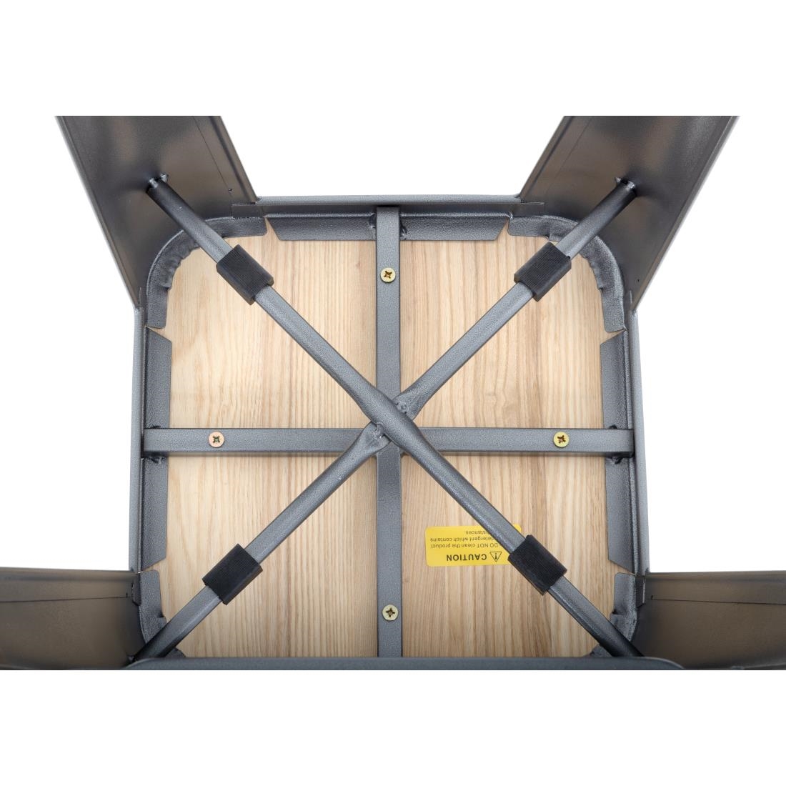 Bolero Bistro stalen barkruk met houten zitting - grijs (4 stuks)