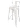 Bolero Bistro Stalen Hoge Kruk Met Rugleuning Wit (4 Stuks)