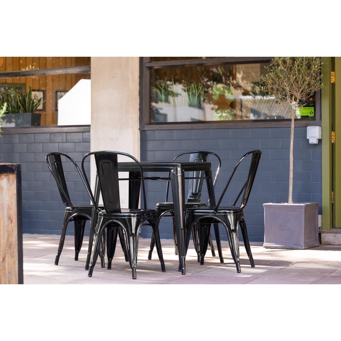 Bolero Bistro tafel vierkant 668mm zwart