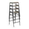 Bolero Cantina compacte barkrukken met mangohouten zitting Gunmetal (4 stuks)