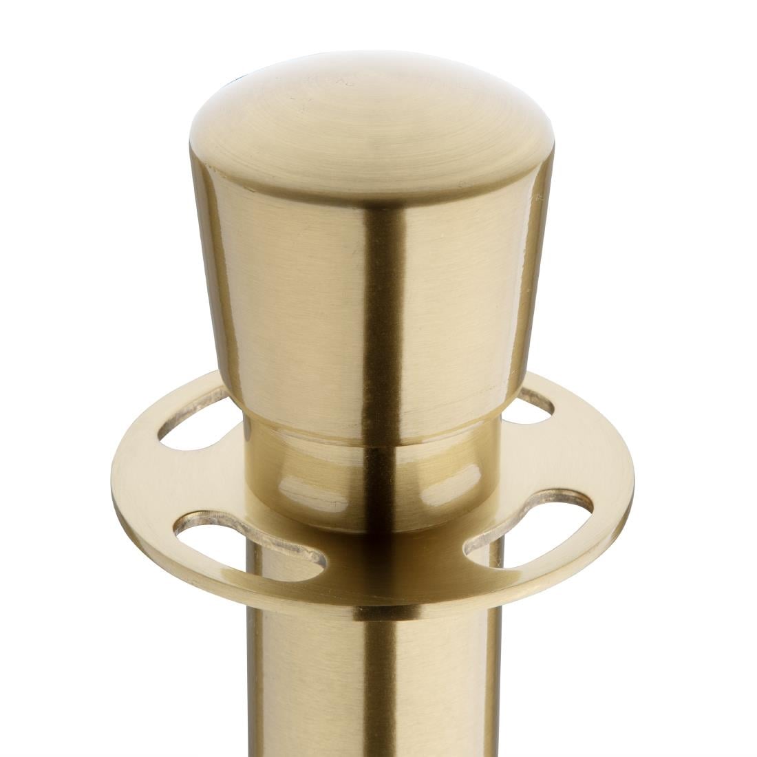 Bolero geborsteld messing staanders met platte voet en inschuifbare banner (2 stuks)