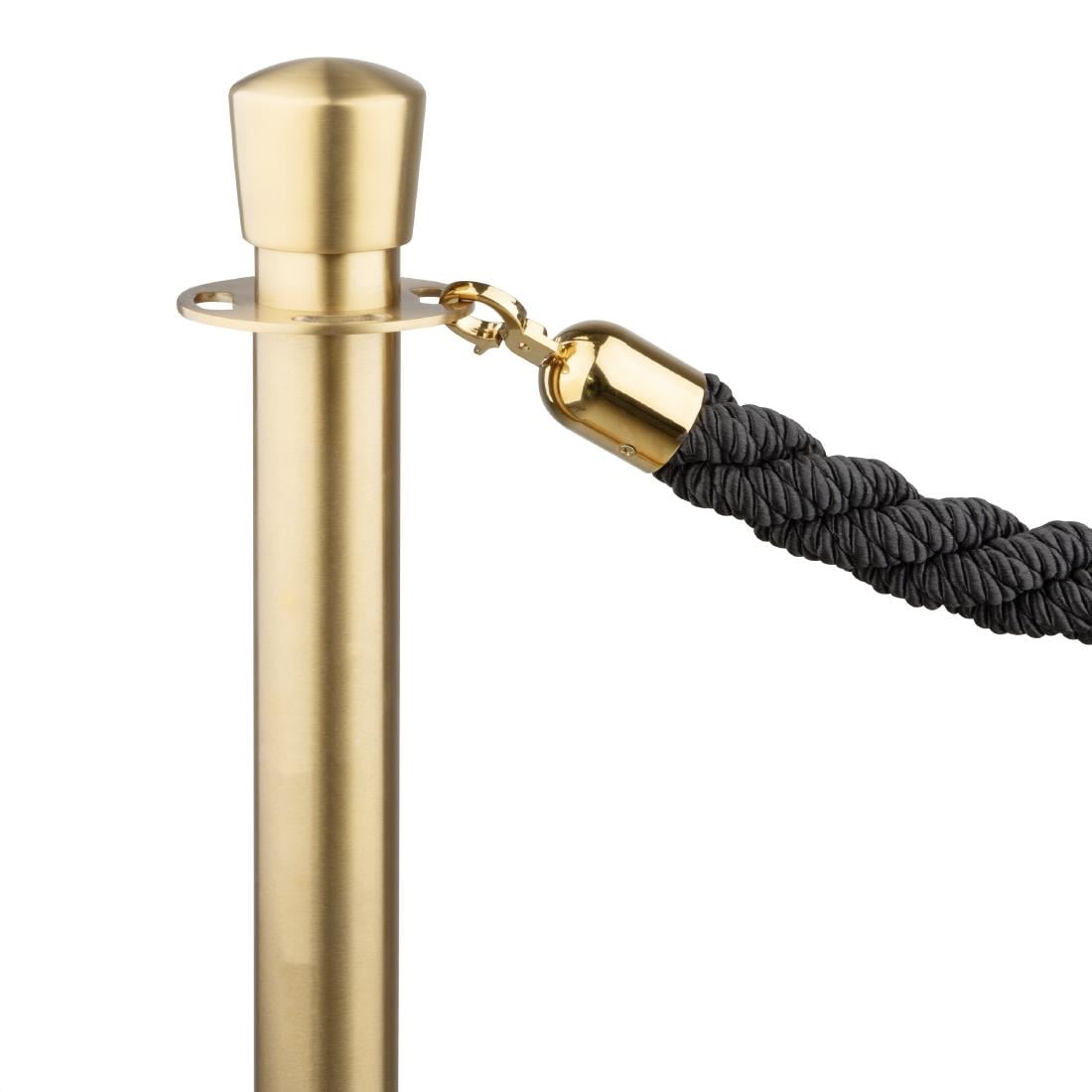 Bolero geborsteld messing staanders met platte voet en inschuifbare banner (2 stuks)