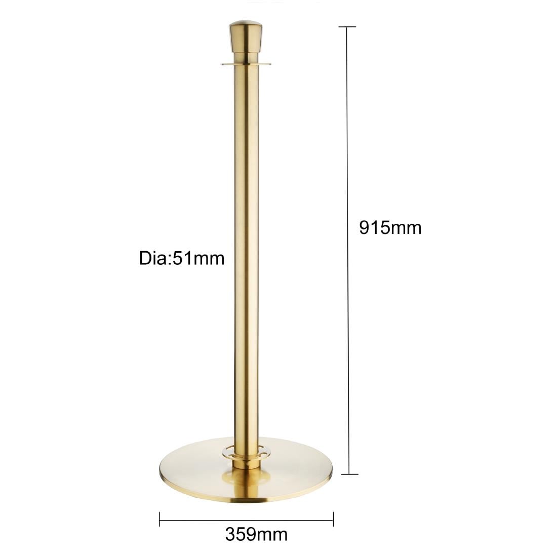Bolero geborsteld messing staanders met platte voet en inschuifbare banner (2 stuks)