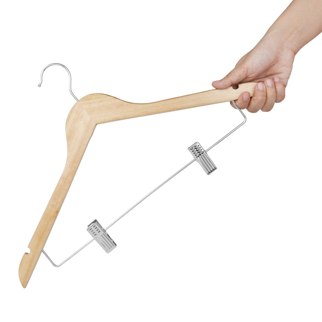 Bolero Houten Hanger Met Antislipclips (10 stuks)