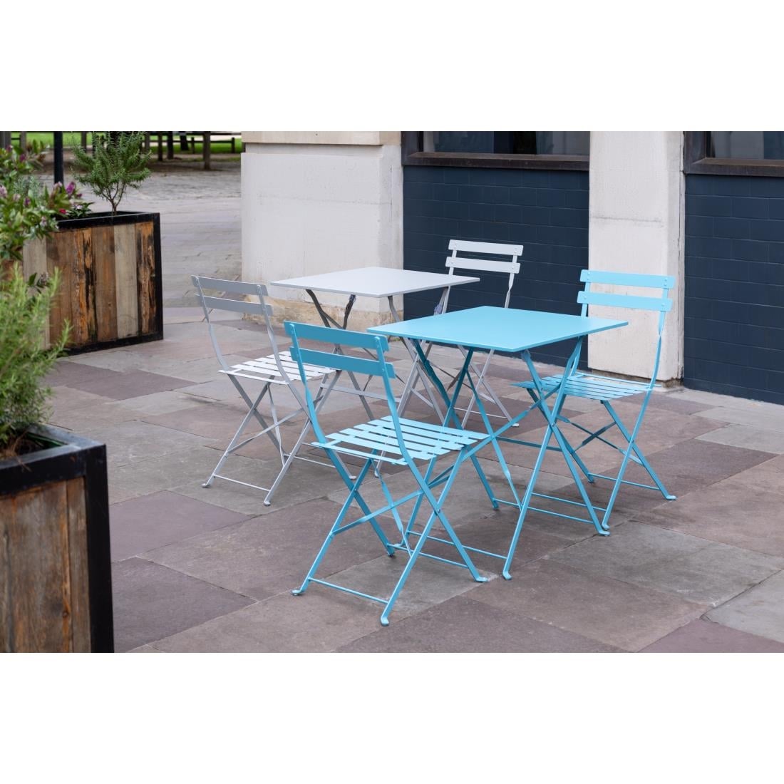 Bolero opklapbare terrasstoelen grijs (2 stuks)