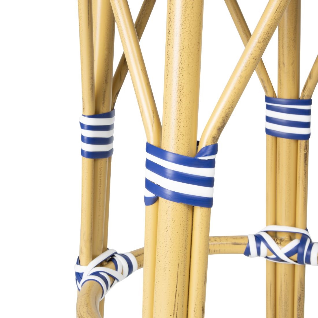 Bolero Parijse Stijl PE Rattan Barkrukken Blauw (2 stuks)