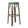 Bolero Parijse Stijl PE Rotan Barkrukken Groen Stip Mix (2 stuks)