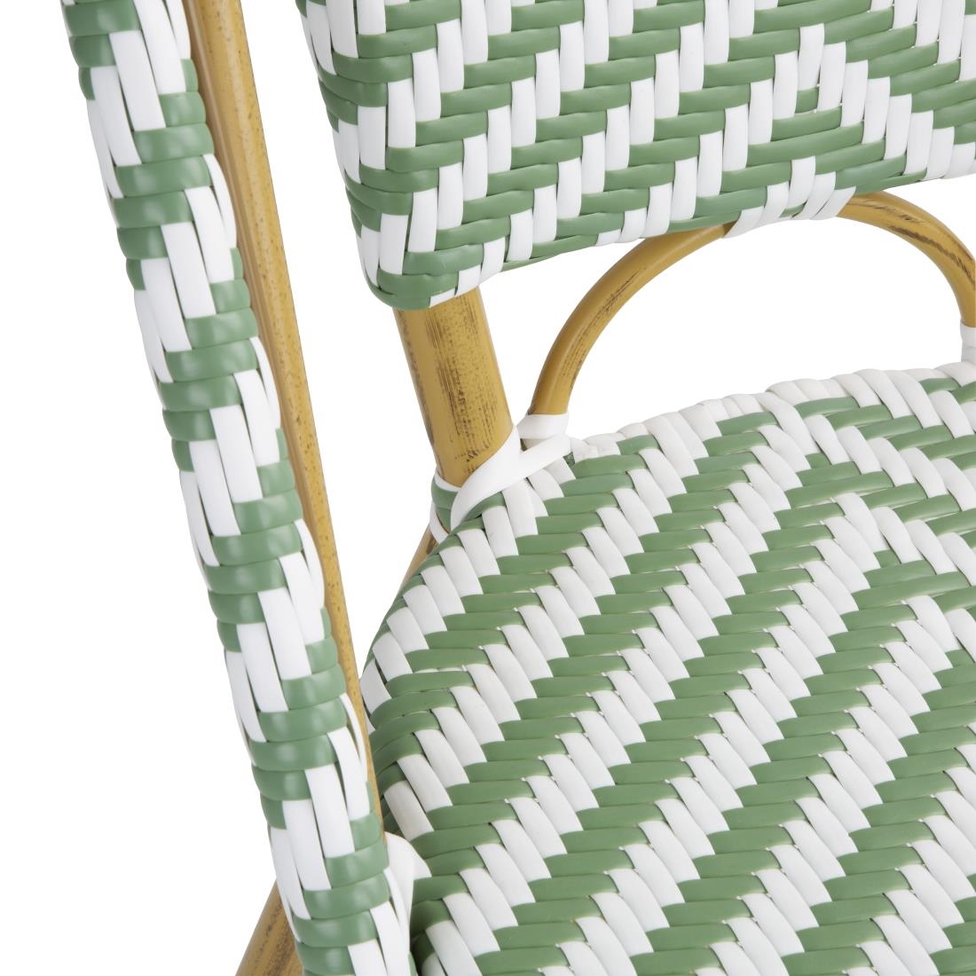 Bolero Parijse Stijl Rotan Bijzetstoel Lichtgroen (2 stuks)