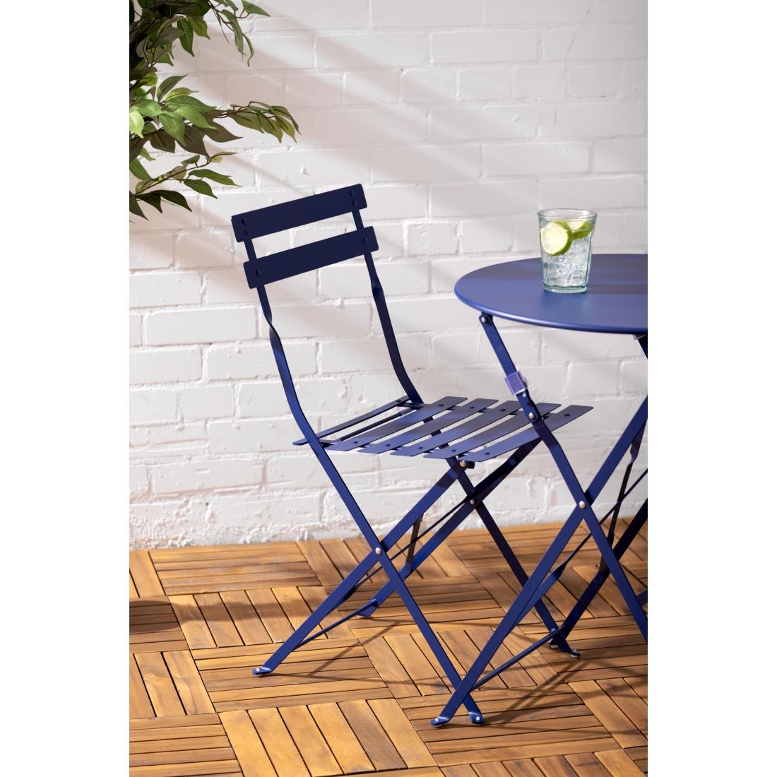Bolero Perth Pavement Style Ronde Tafel Donker Marineblauw