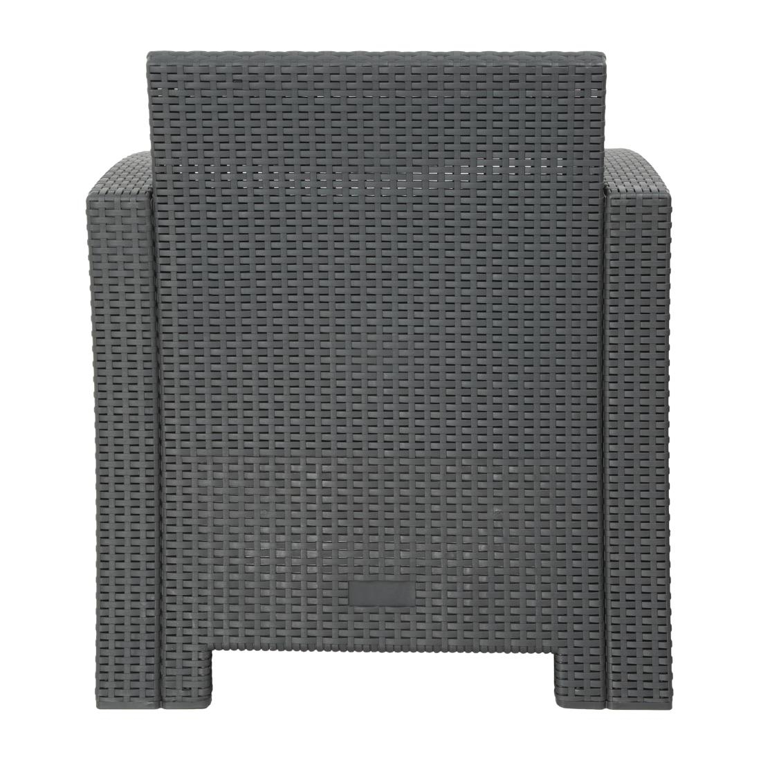 Bolero Pp Fauteuil En Tafel Rieten Set Grijs