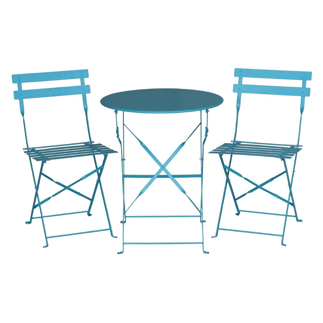 Bolero ronde stalen opklapbare tafel turquoise 59,5cm