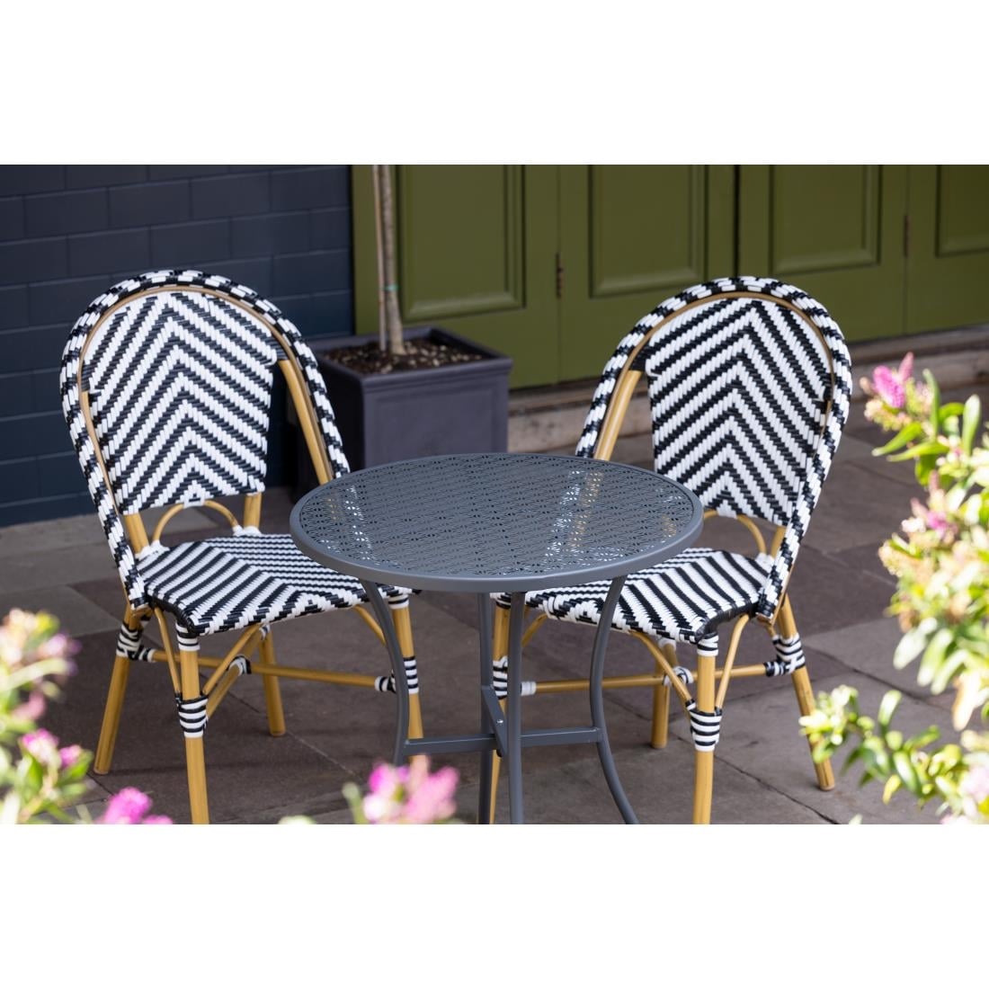 Bolero ronde stalen terrastafel grijs 60cm