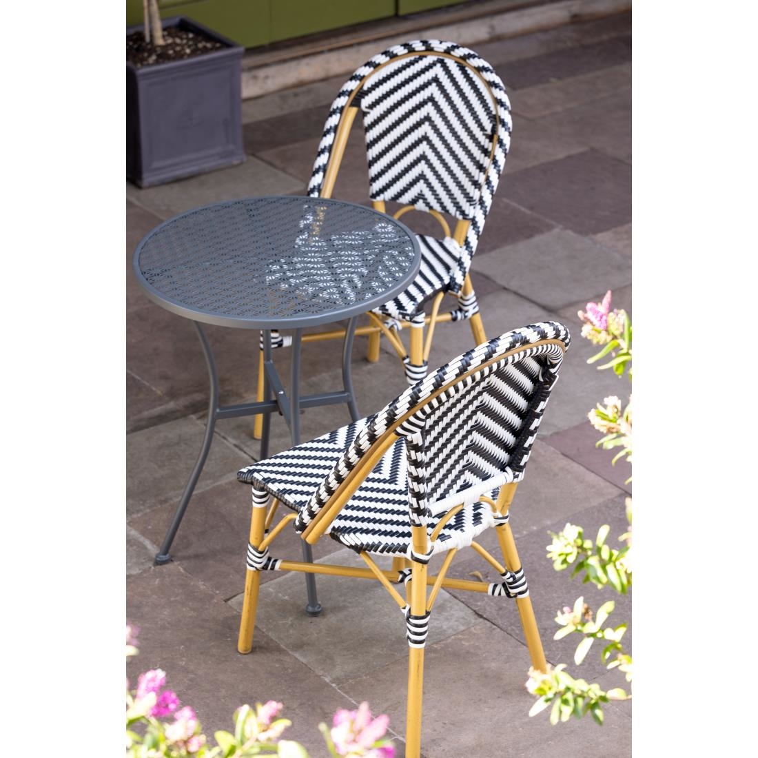 Bolero ronde stalen terrastafel grijs 60cm