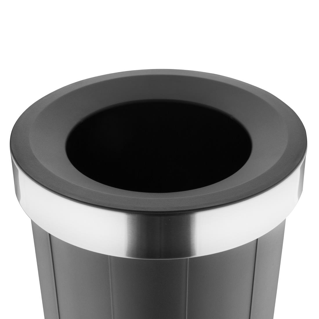 Bolero Ronde Zwarte Bak Met Open Deksel 60Ltr