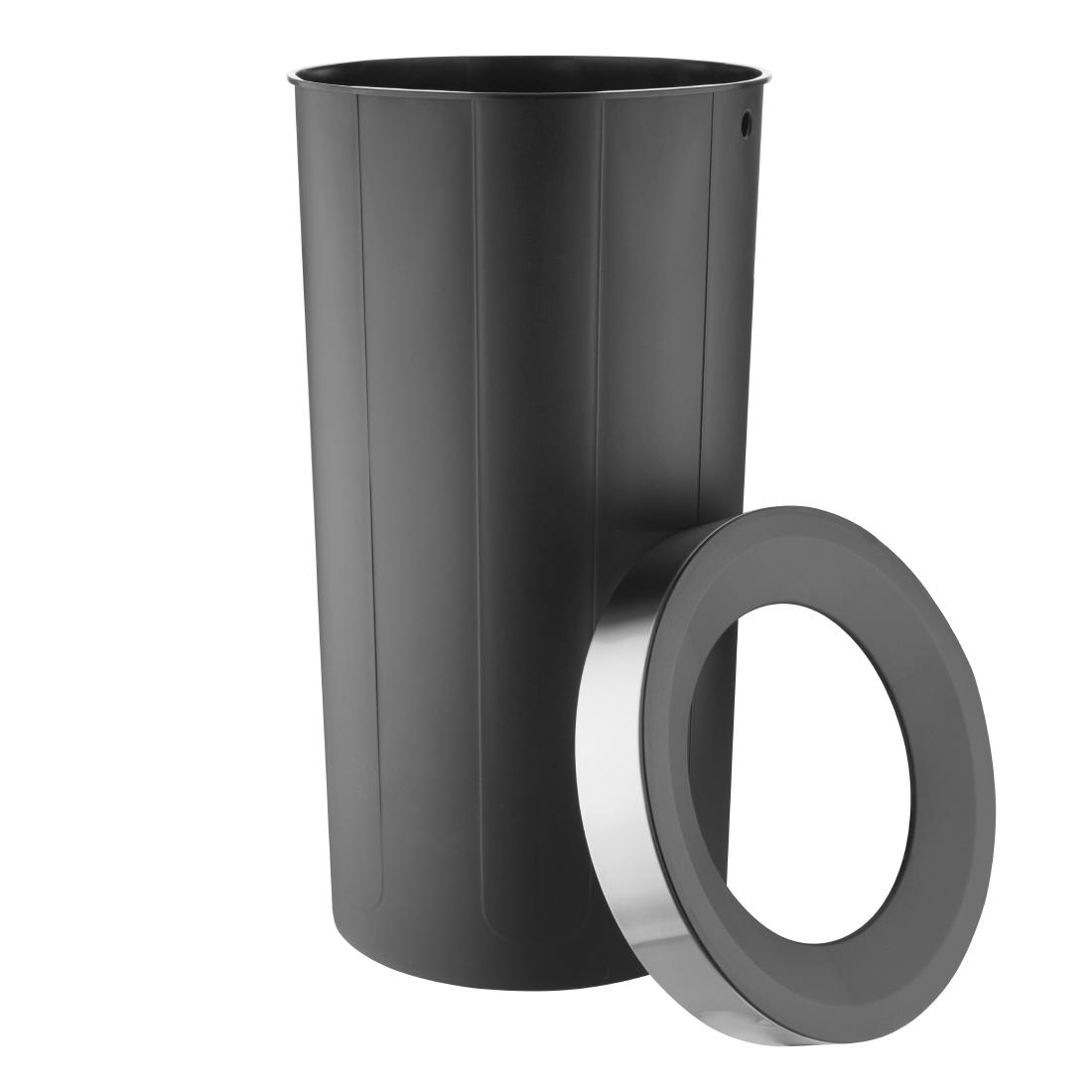 Bolero Ronde Zwarte Bak Met Open Deksel 60Ltr