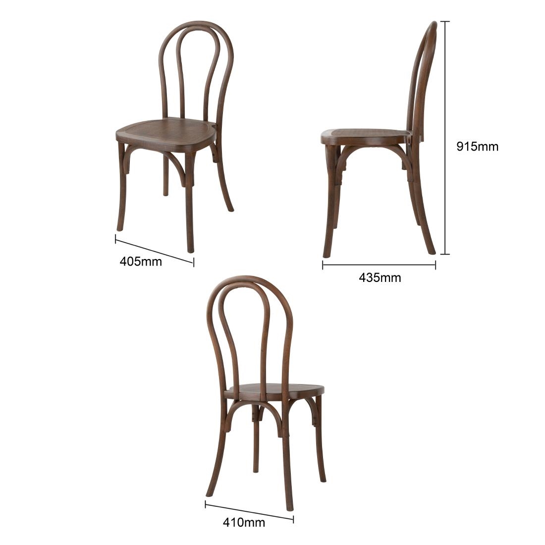 Bolero Soho Bentwood Stijl Hars Stoelen Notenhout (4 Stuks)