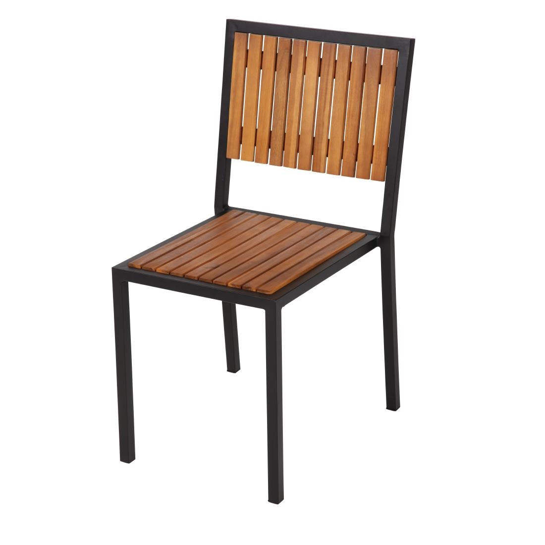 Bolero stalen en acaciahouten stoelen (4 stuks)