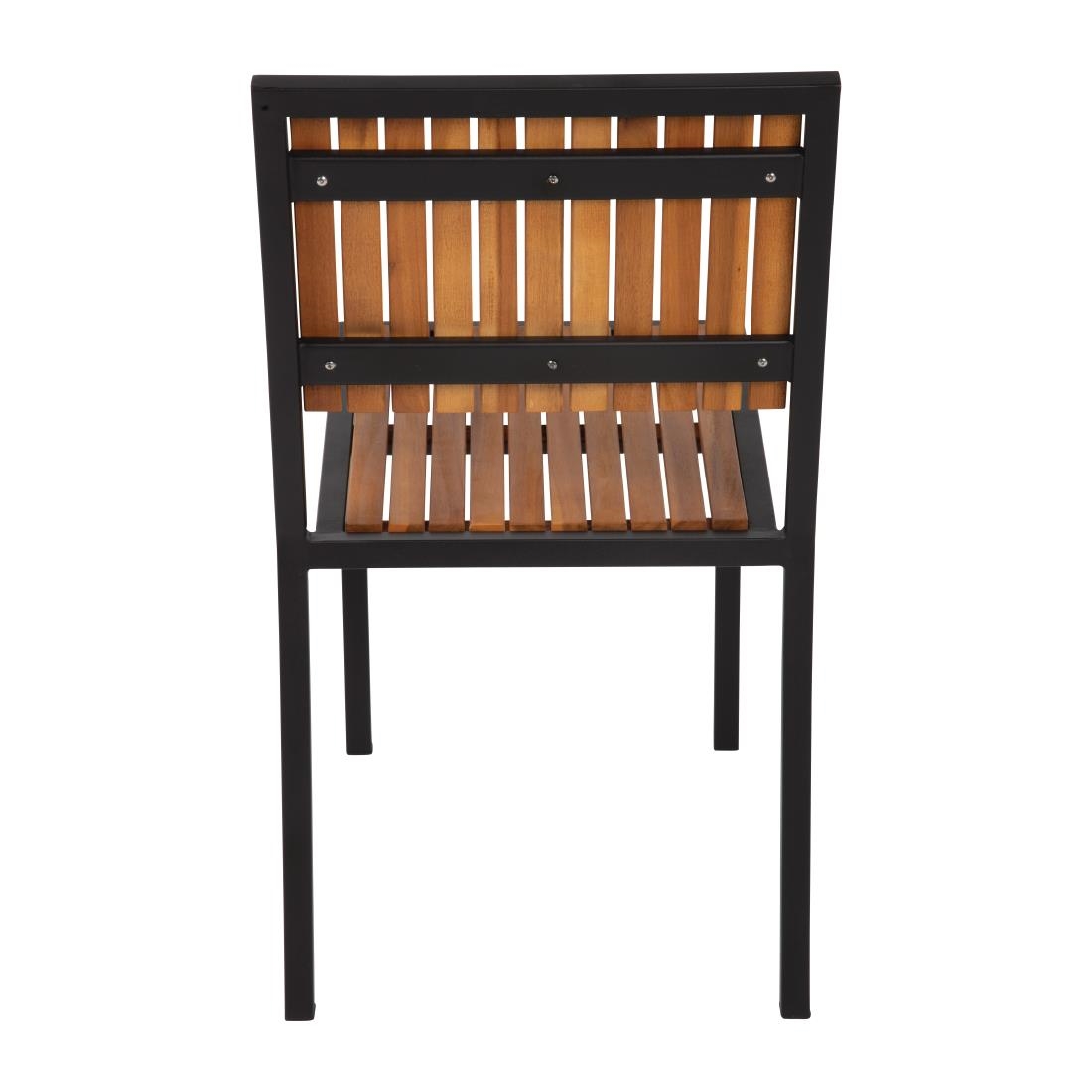 Bolero stalen en acaciahouten stoelen (4 stuks)