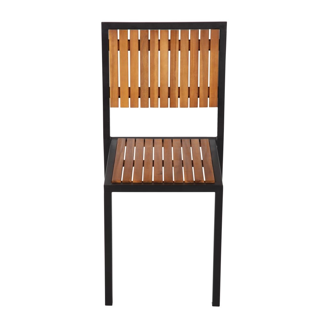 Bolero stalen en acaciahouten stoelen (4 stuks)