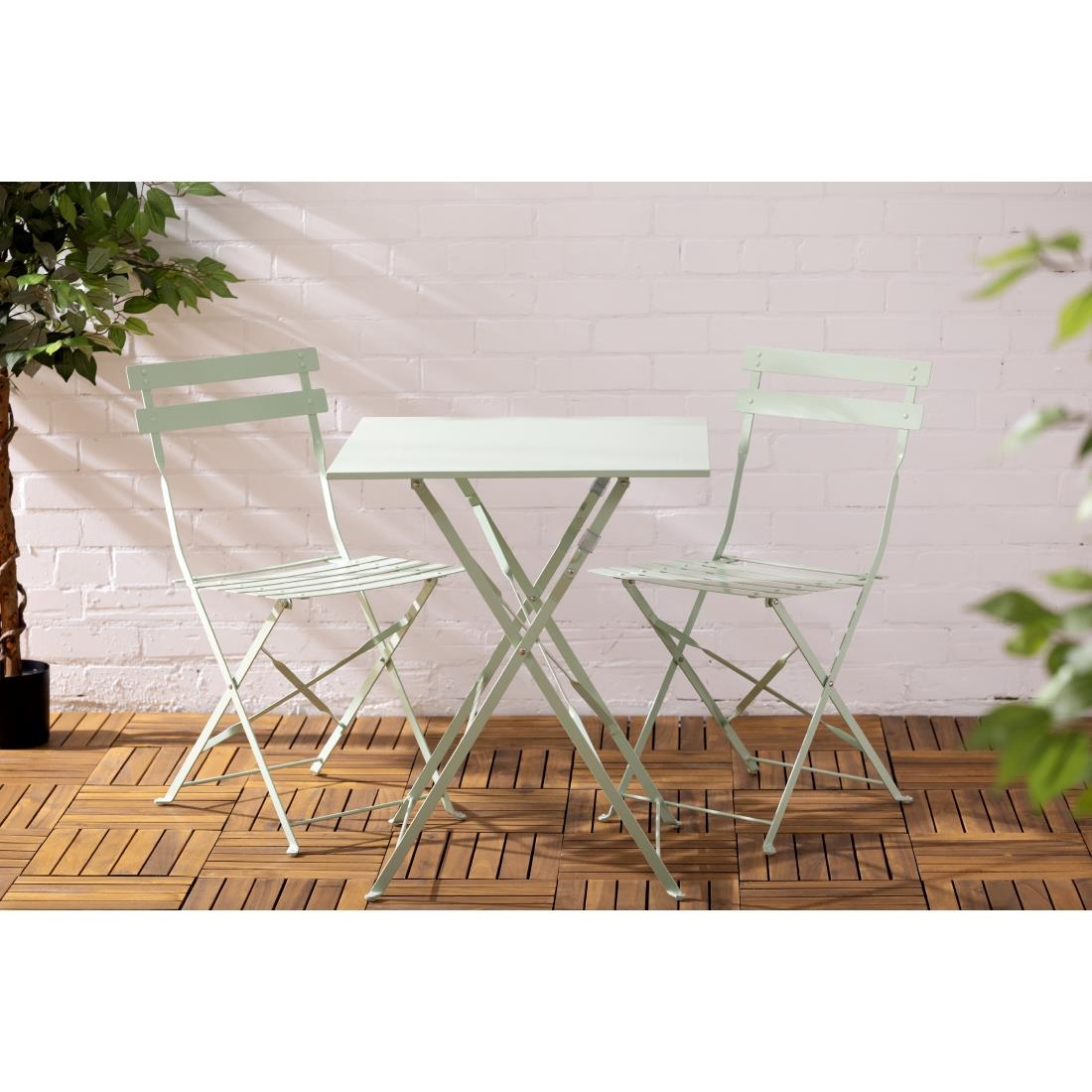 Bolero stalen klapstoelen lichtgroen (2 stuks)