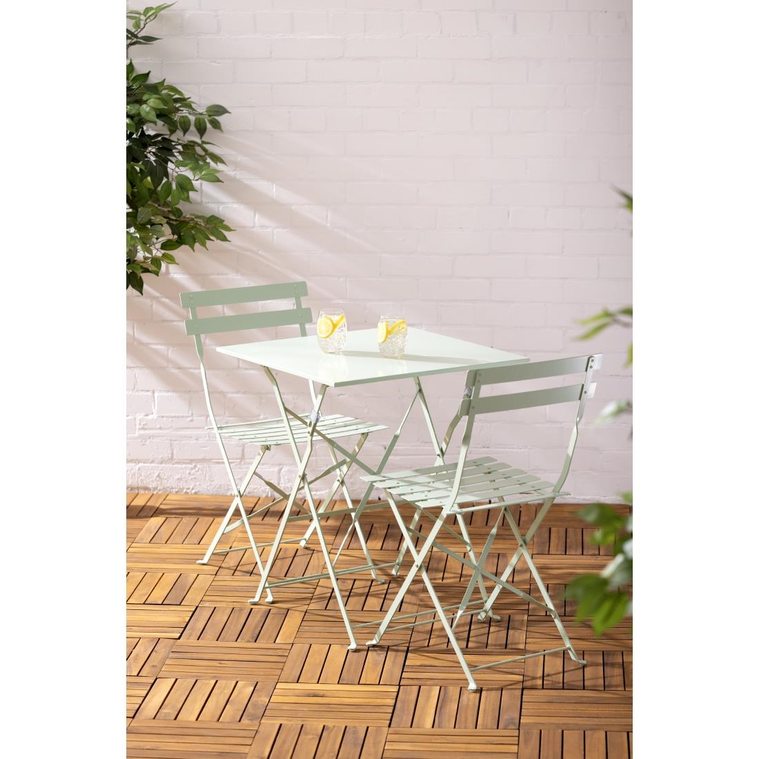 Bolero stalen klapstoelen lichtgroen (2 stuks)