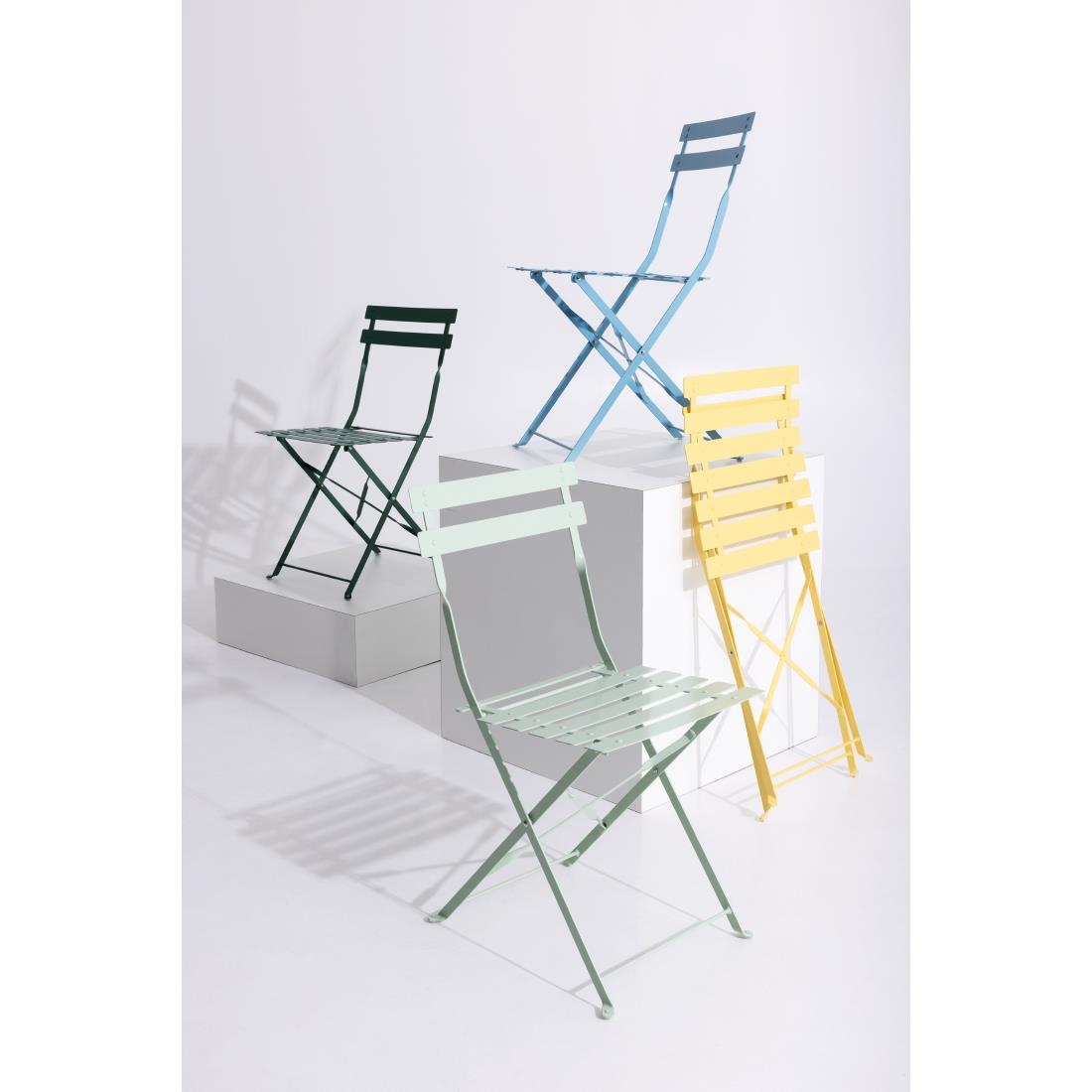 Bolero stalen klapstoelen lichtgroen (2 stuks)