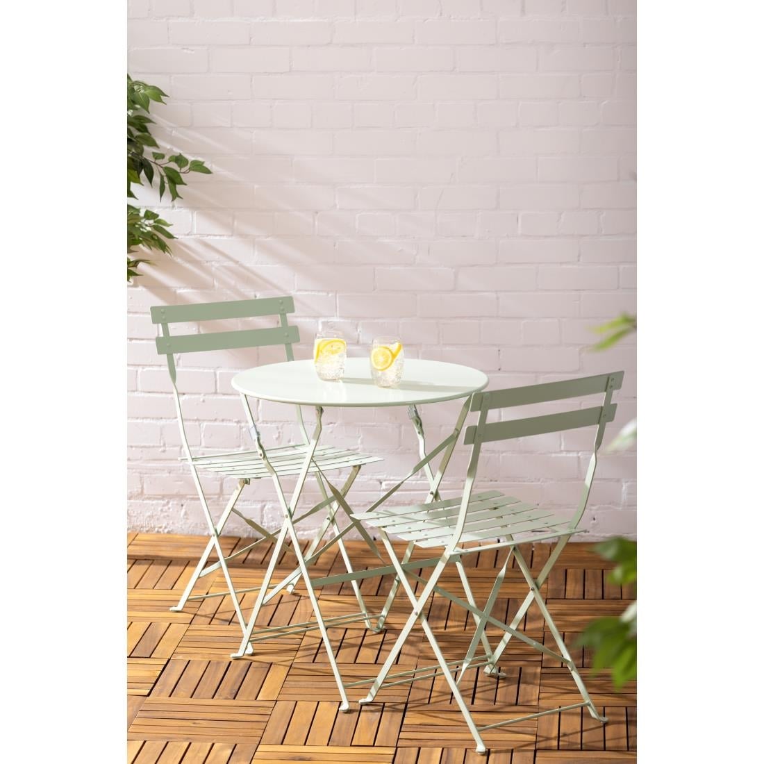 Bolero stalen klaptafel rond lichtgroen 595mm