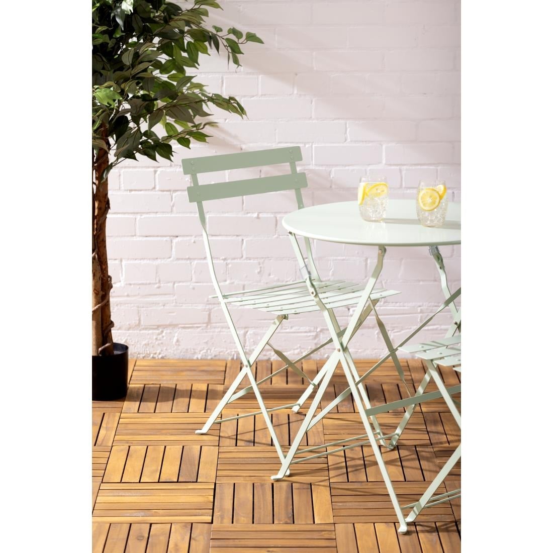 Bolero stalen klaptafel rond lichtgroen 595mm