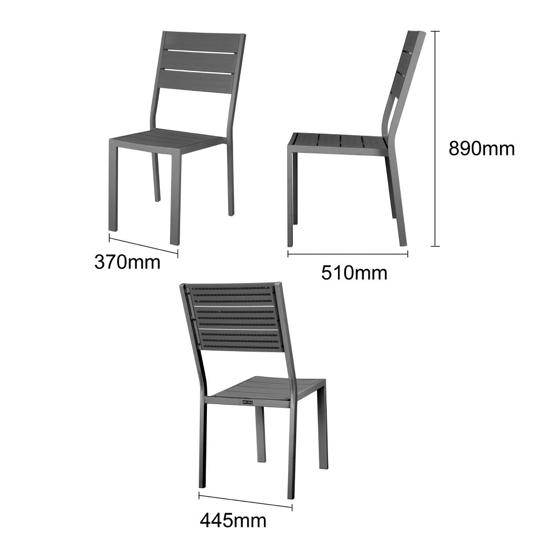 Bolero Valletta Grijs Gelat stoel (4 Stuks)