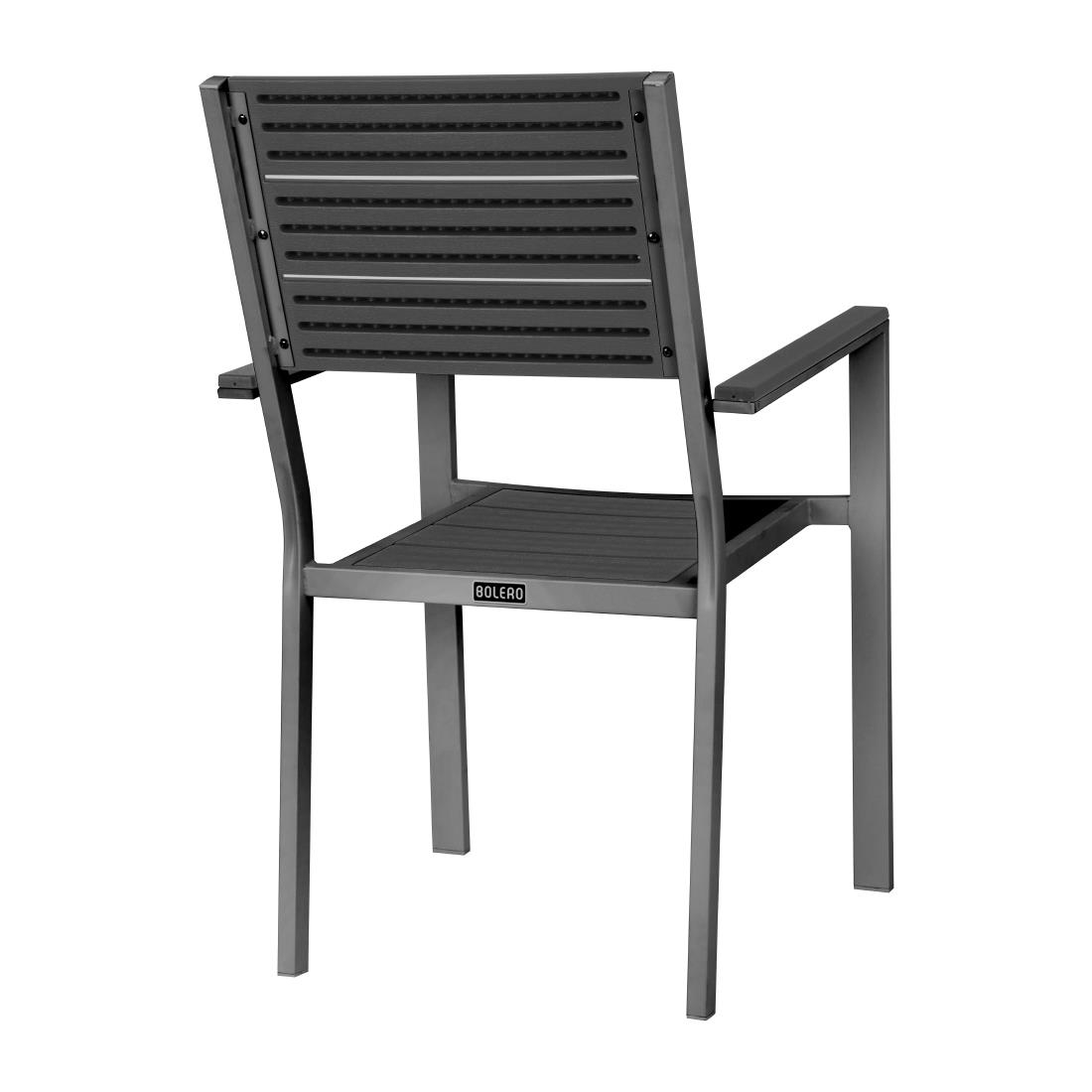 Bolero Valletta Grijze Stoelen Met Armleuningen (4 stuks)