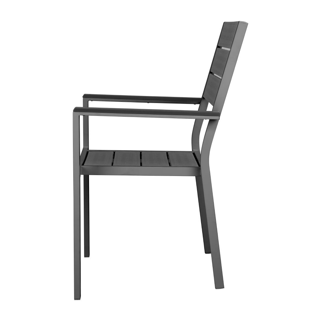 Bolero Valletta Grijze Stoelen Met Armleuningen (4 stuks)