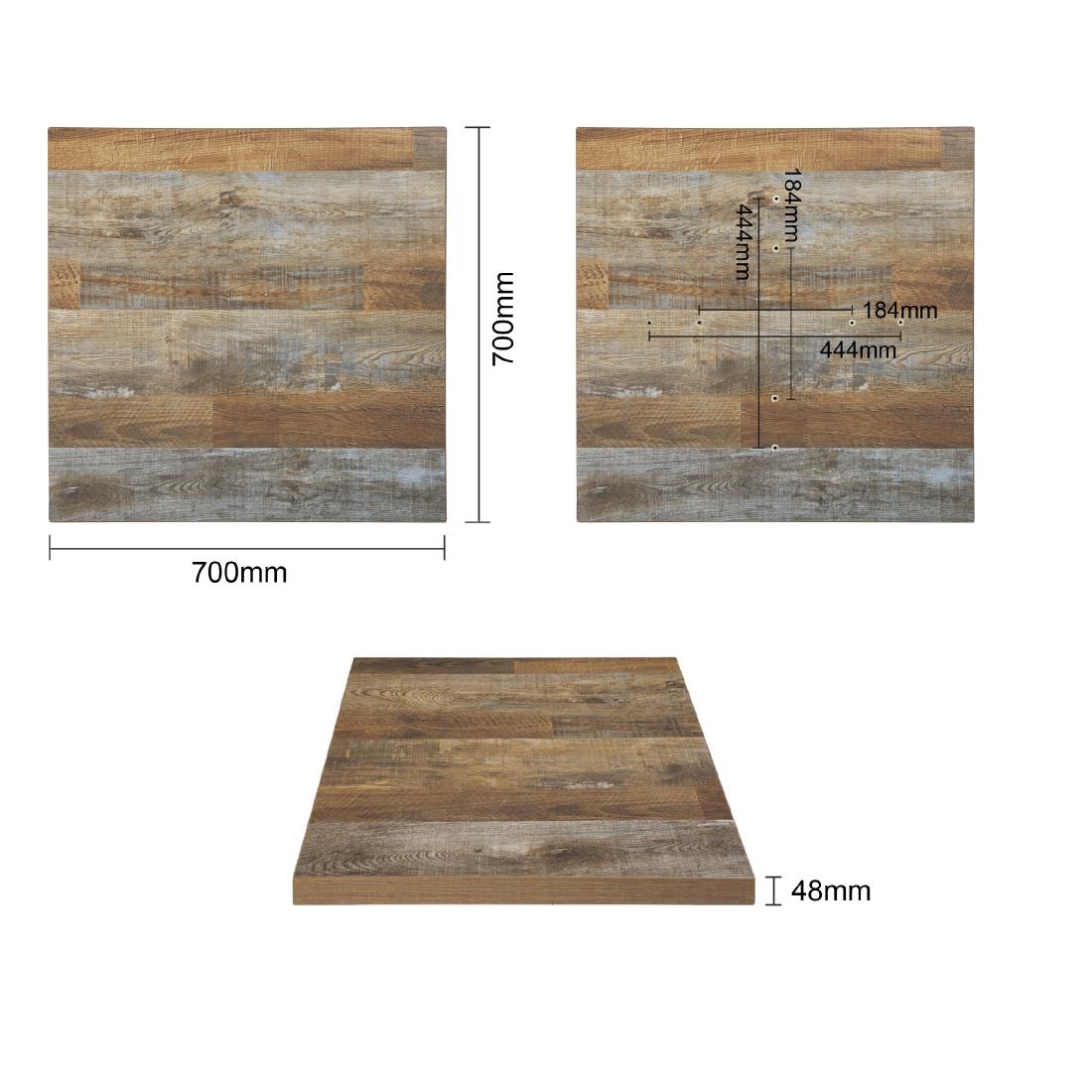 Bolero vierkant tafelblad Urban Dark 70cm