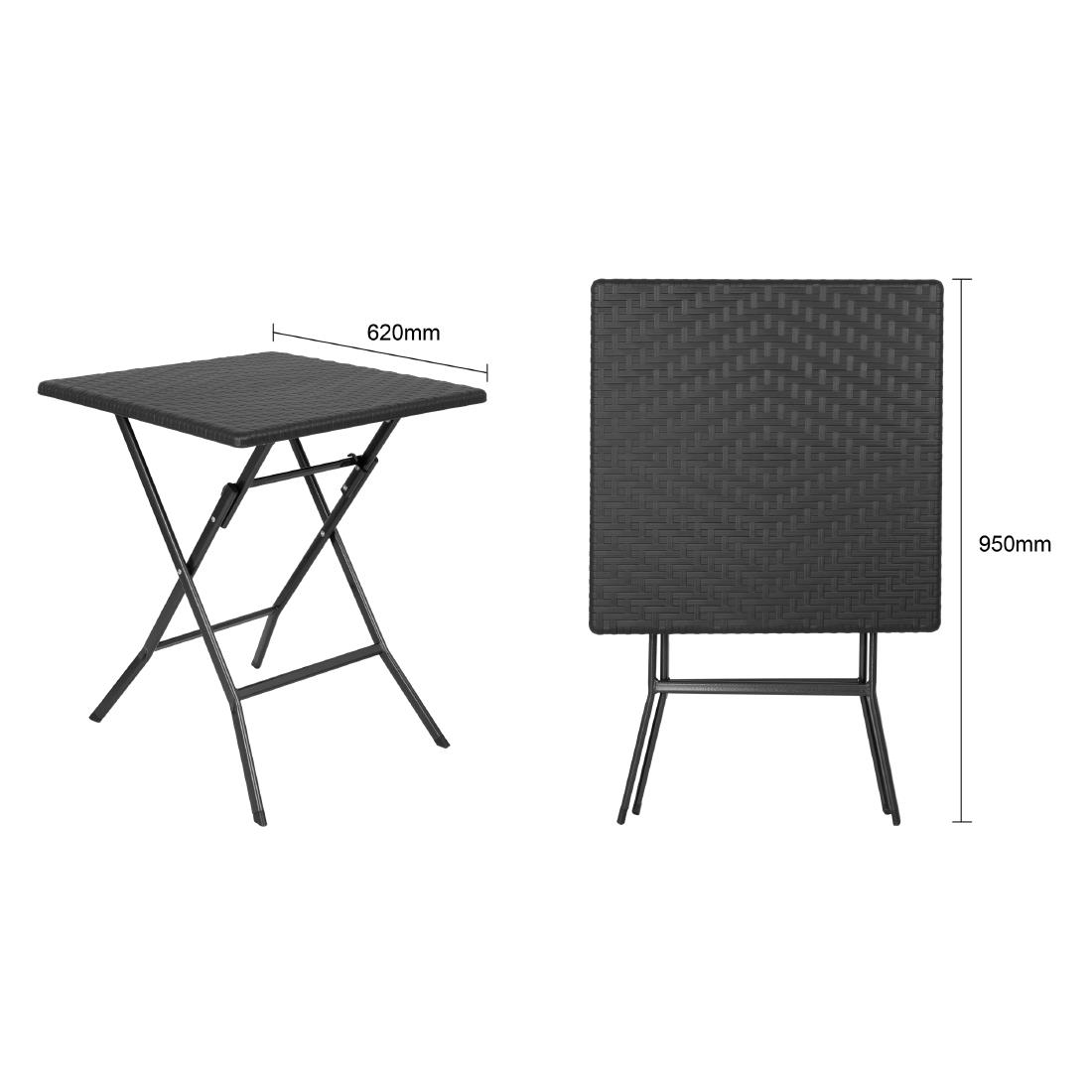 Bolero Vierkante Inklapbare Tafel Zwart 620mm