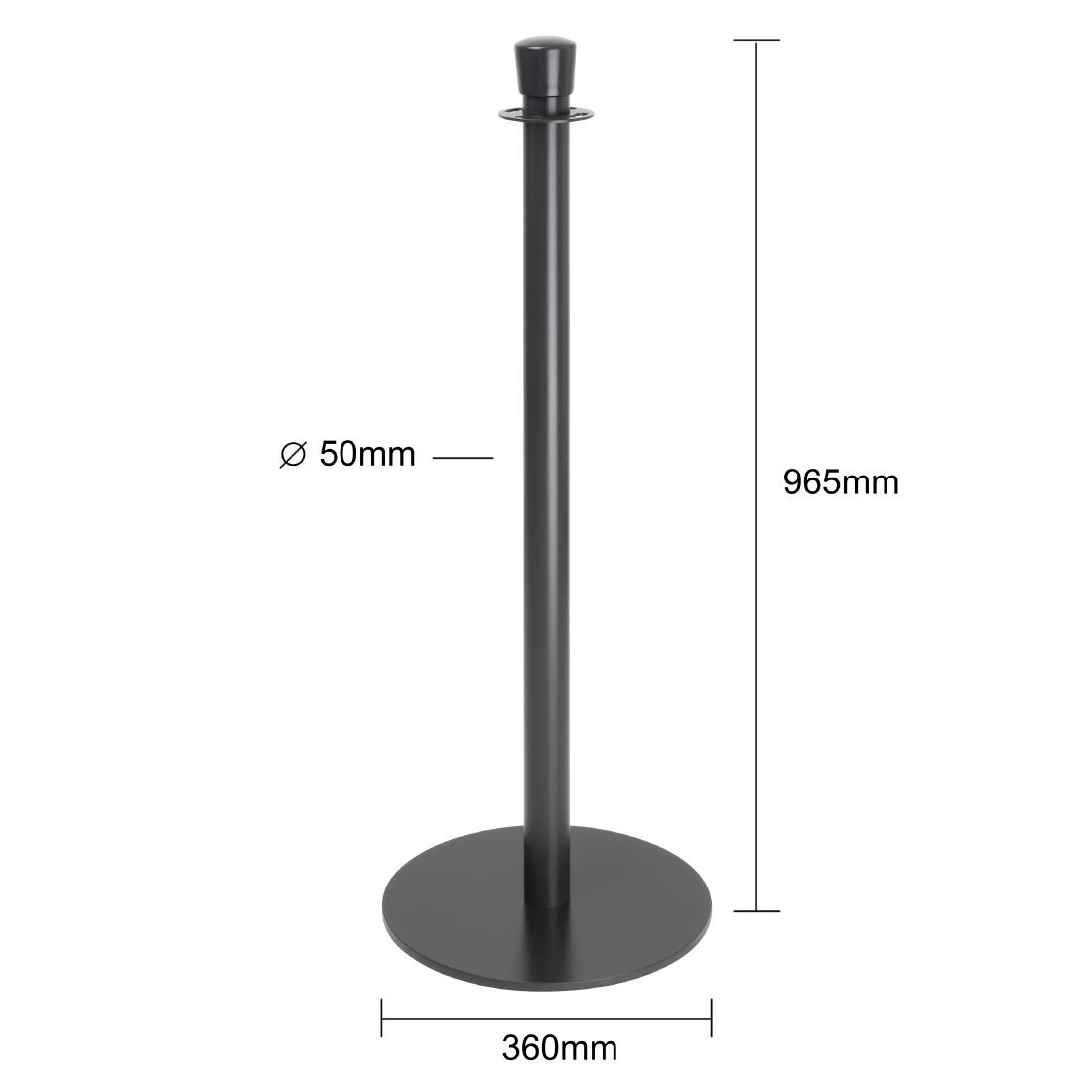 Bolero Vlakke Basis Barrièrepalen Zwart (2 stuks)